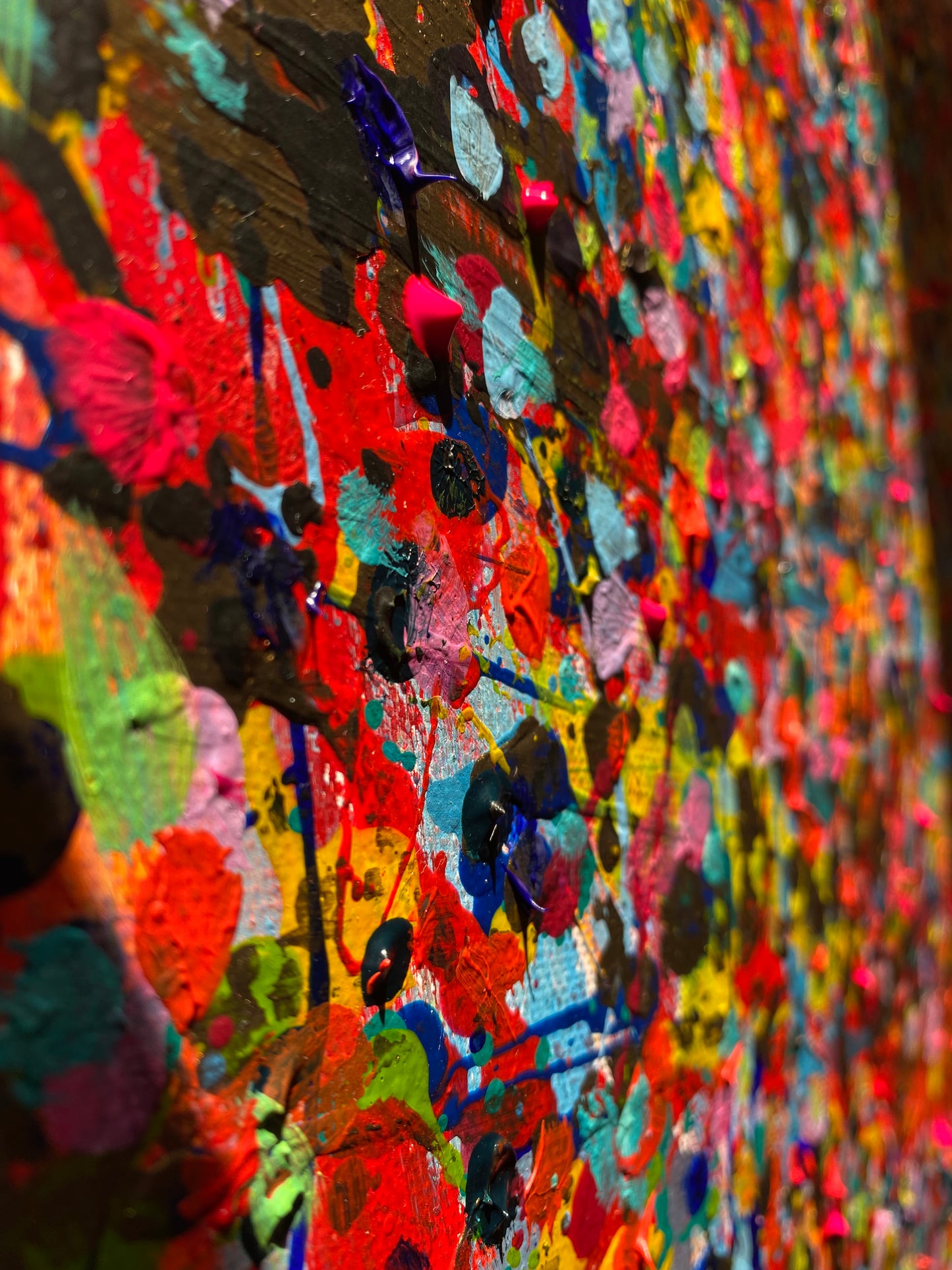 Autumn leaves, akryl na płótnie, z cyklu Rozproszenie, 80x80cm, 2022