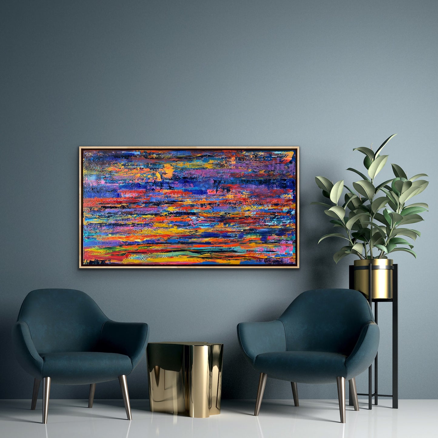 Barwy ciepłe,  z cyklu  „Struktury natury” , akryl na płótnie, 130x 70 cm, 2021