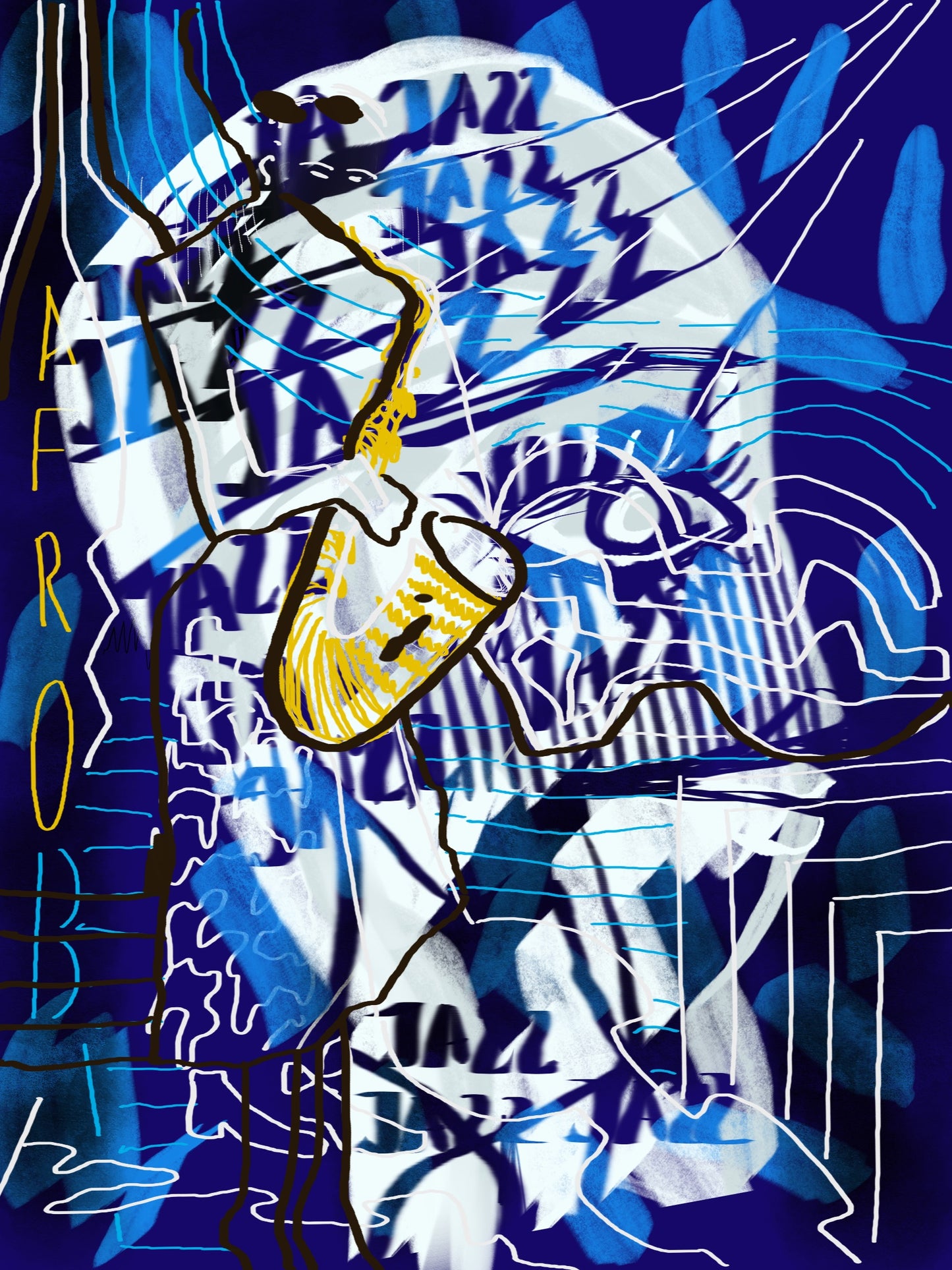 Jazz Black & Blue / zestaw 2 grafik cyfrowych
