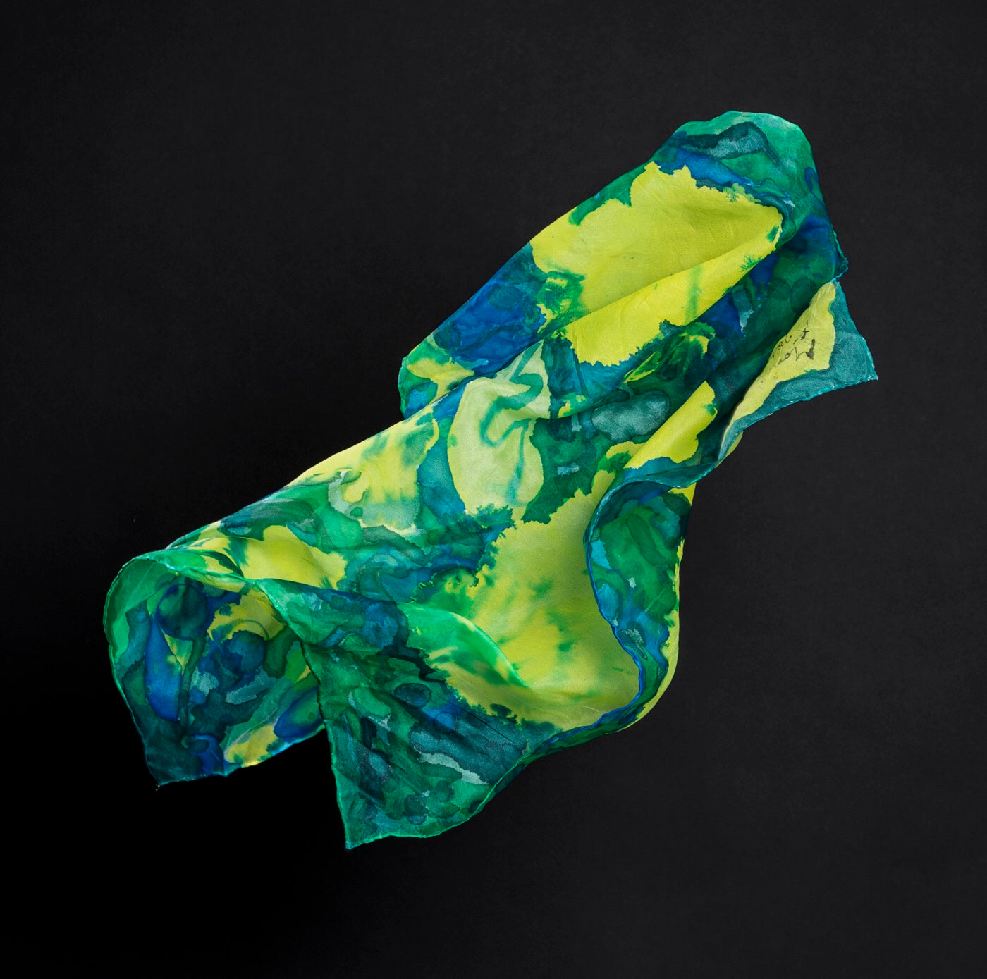 Zielona, apaszka jedwabna, 55x55cm, 2021