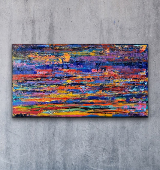 Barwy ciepłe,  z cyklu  „Struktury natury” , akryl na płótnie, 130x 70 cm, 2021