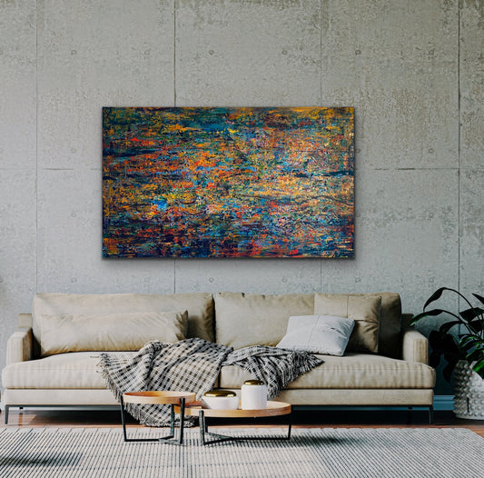 Lśnienie, z cyklu Struktury natury, akryl na płótnie, 150x90cm, 2023