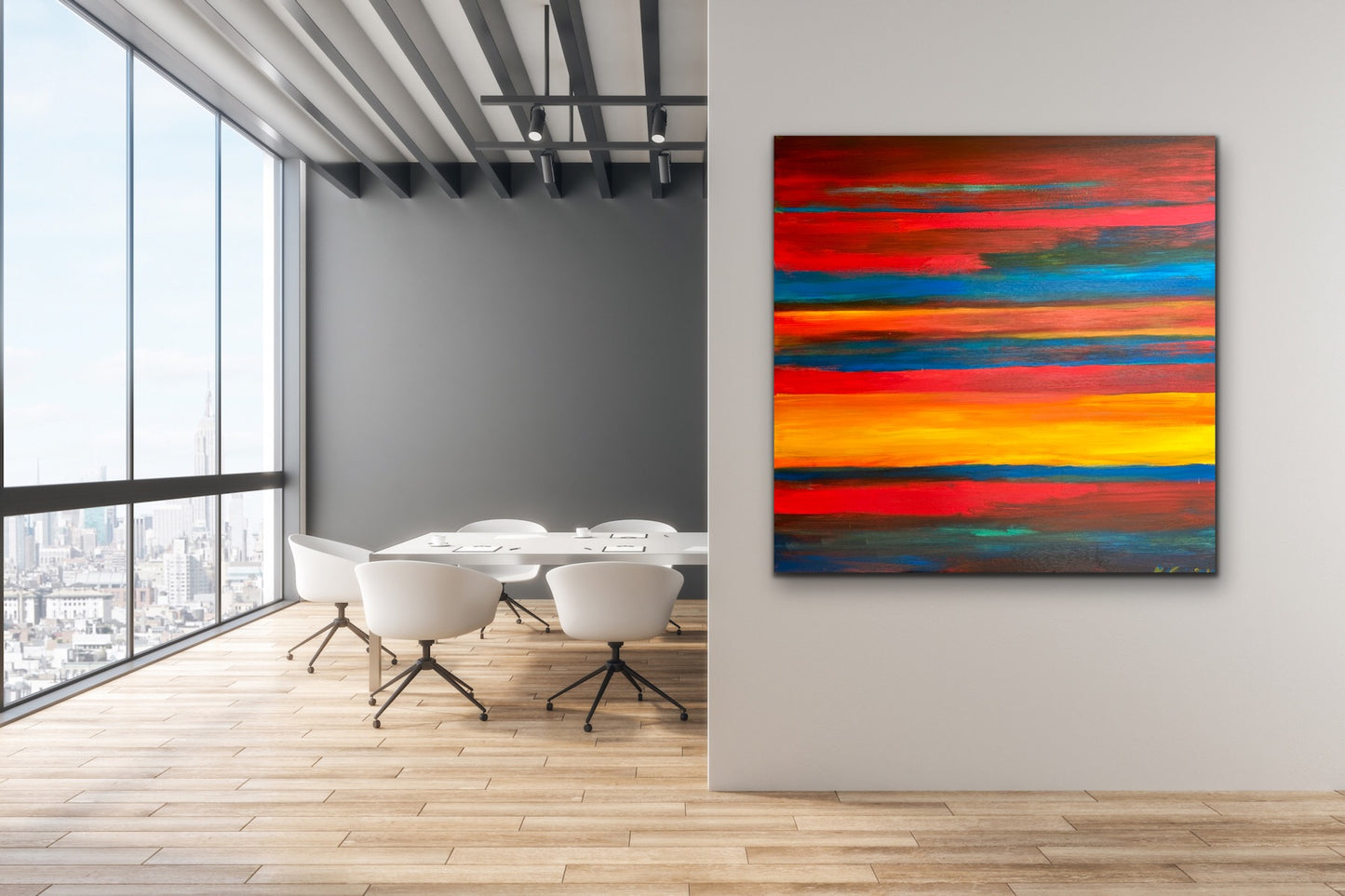 Obraz z cyklu "Trzy kolory" 120x120cm