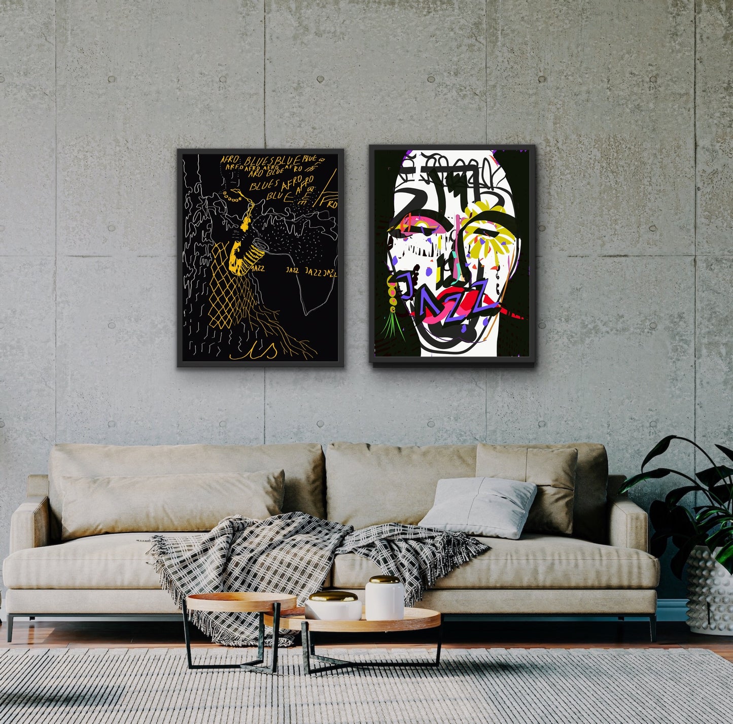 Zestaw 3 grafik cyfrowych / Jazz & Afro