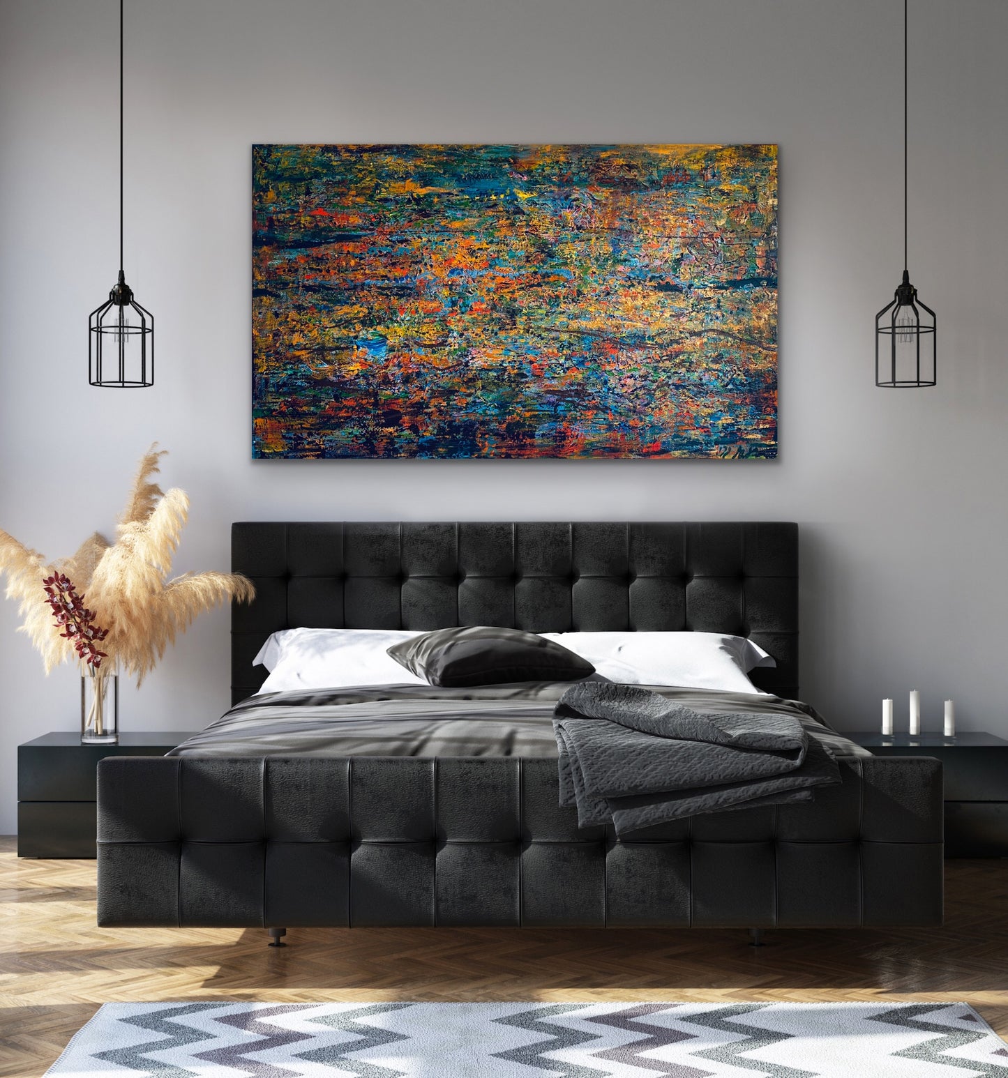 Lśnienie, z cyklu Struktury natury, akryl na płótnie, 150x90cm, 2023