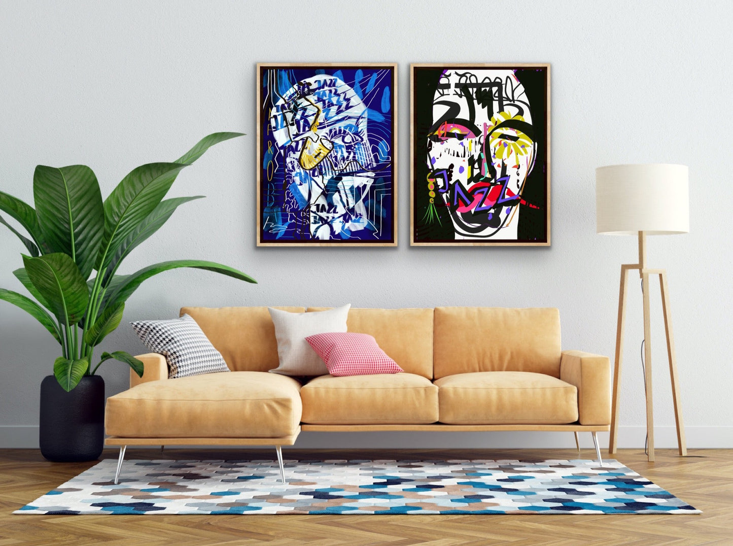 Jazz Black & Blue / zestaw 2 grafik cyfrowych
