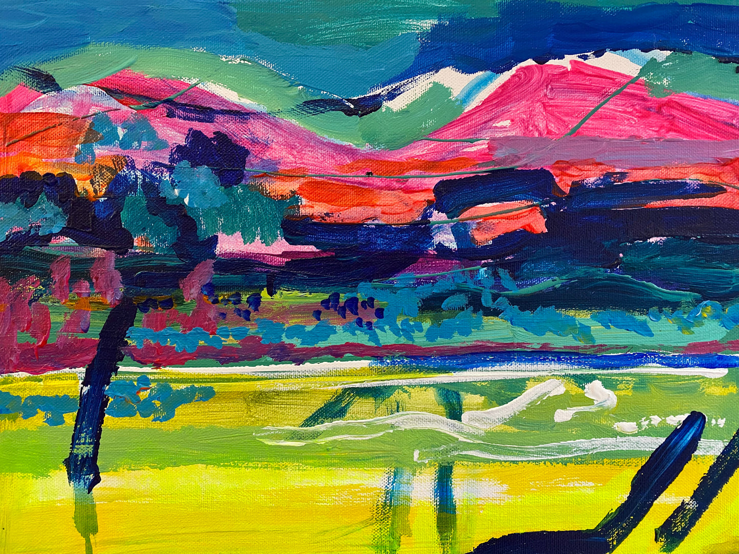 Góry, akryl na płótnie, 30x40cm, 2021