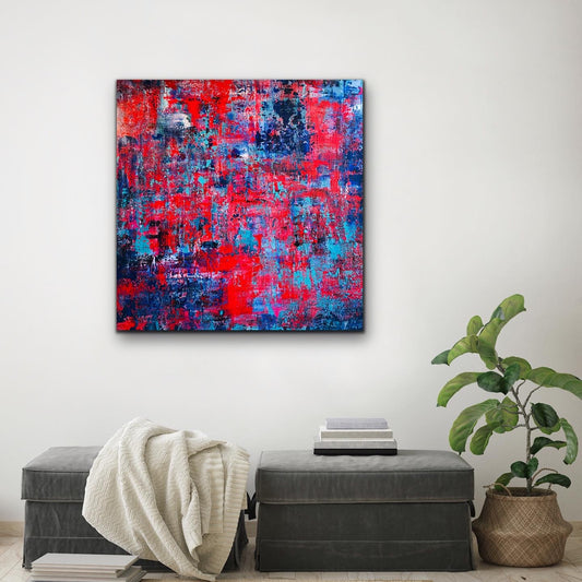 Czerwony, z cyklu „Struktury natury," 90 x 90 cm, 2020