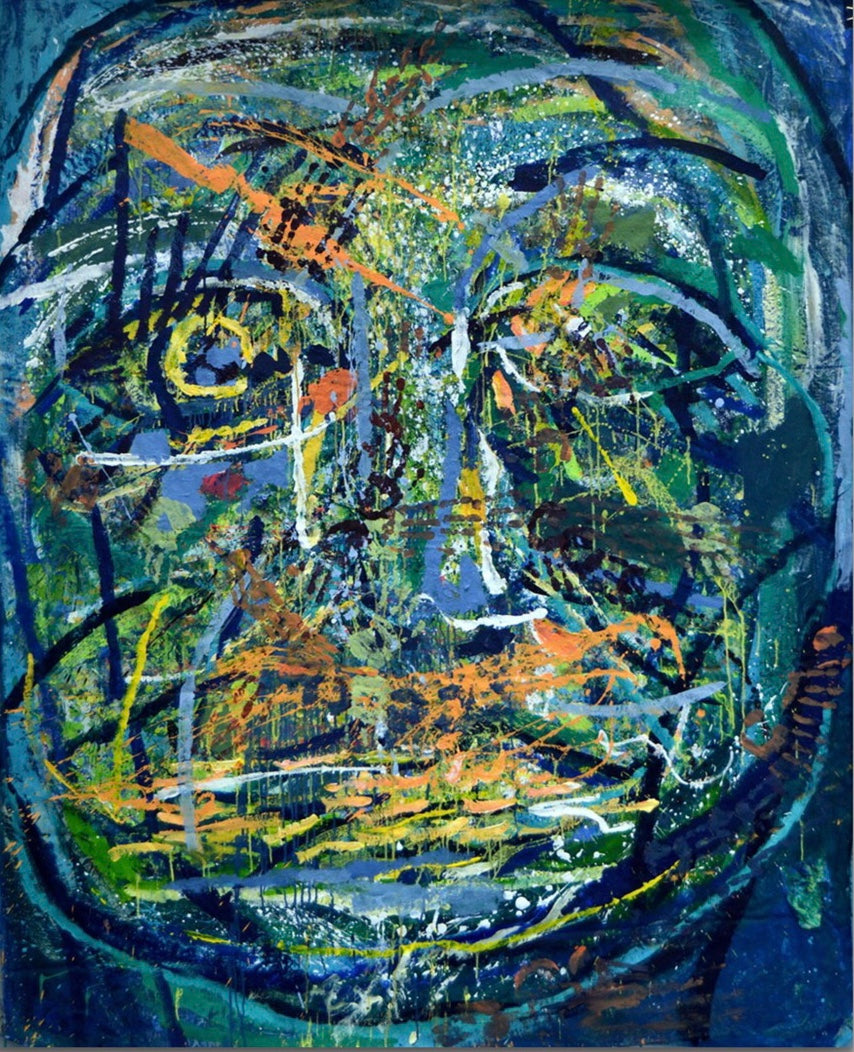 Blue, z cyklu Twarz, akryl na płótnie, 160x200cm, 2016