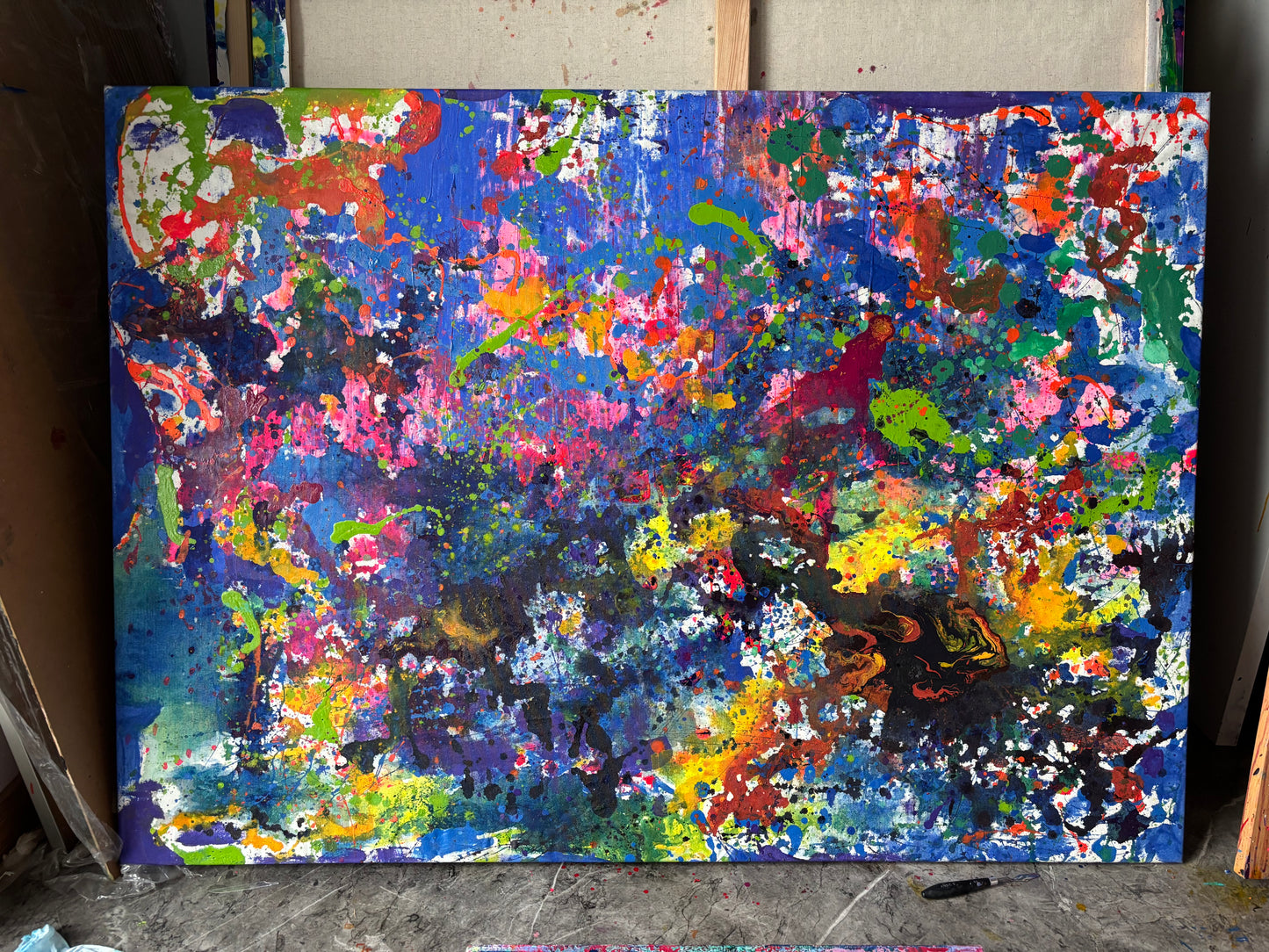 Radość, z cyklu FLOW, akryl na płótnie , 150x100cm, 2025