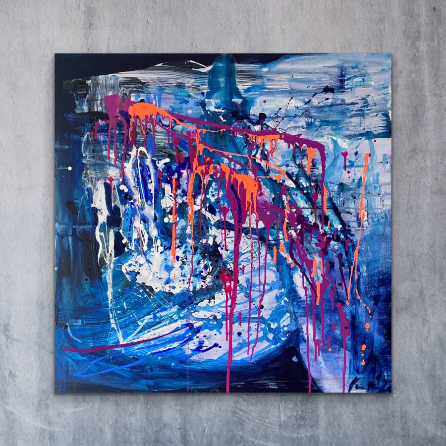 Blask, z cyklu FLOW, akryl na płótnie, 100x100cm, 2023