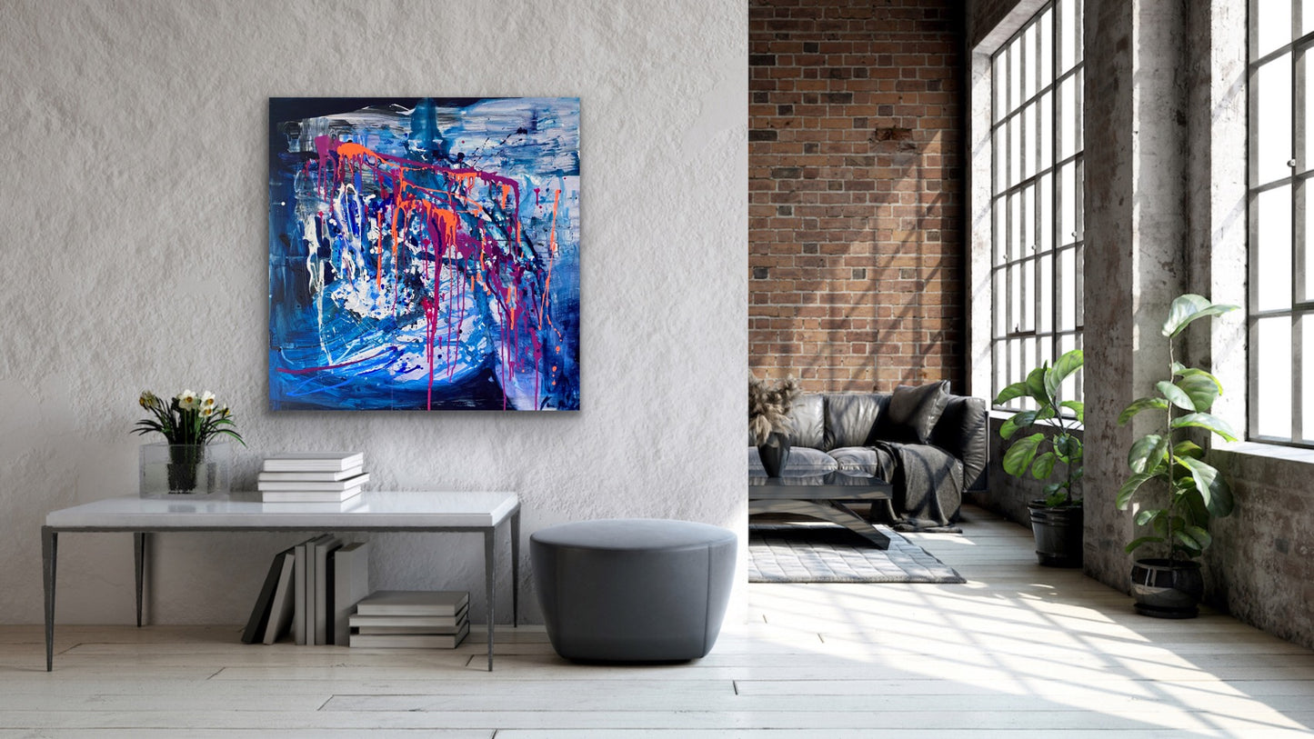 Blask, z cyklu FLOW, akryl na płótnie, 100x100cm, 2023