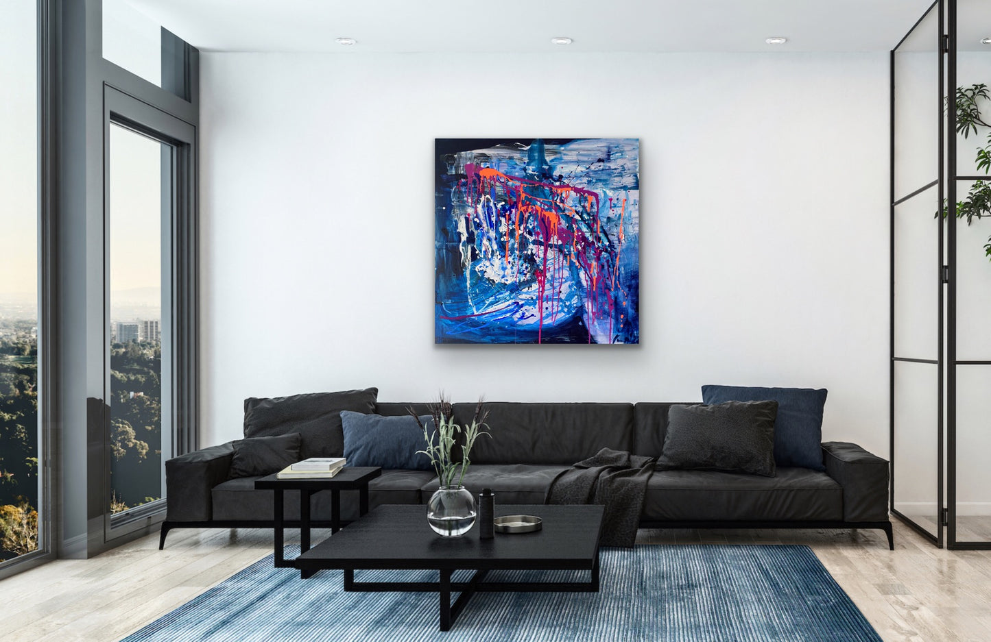 Blask, z cyklu FLOW, akryl na płótnie, 100x100cm, 2023