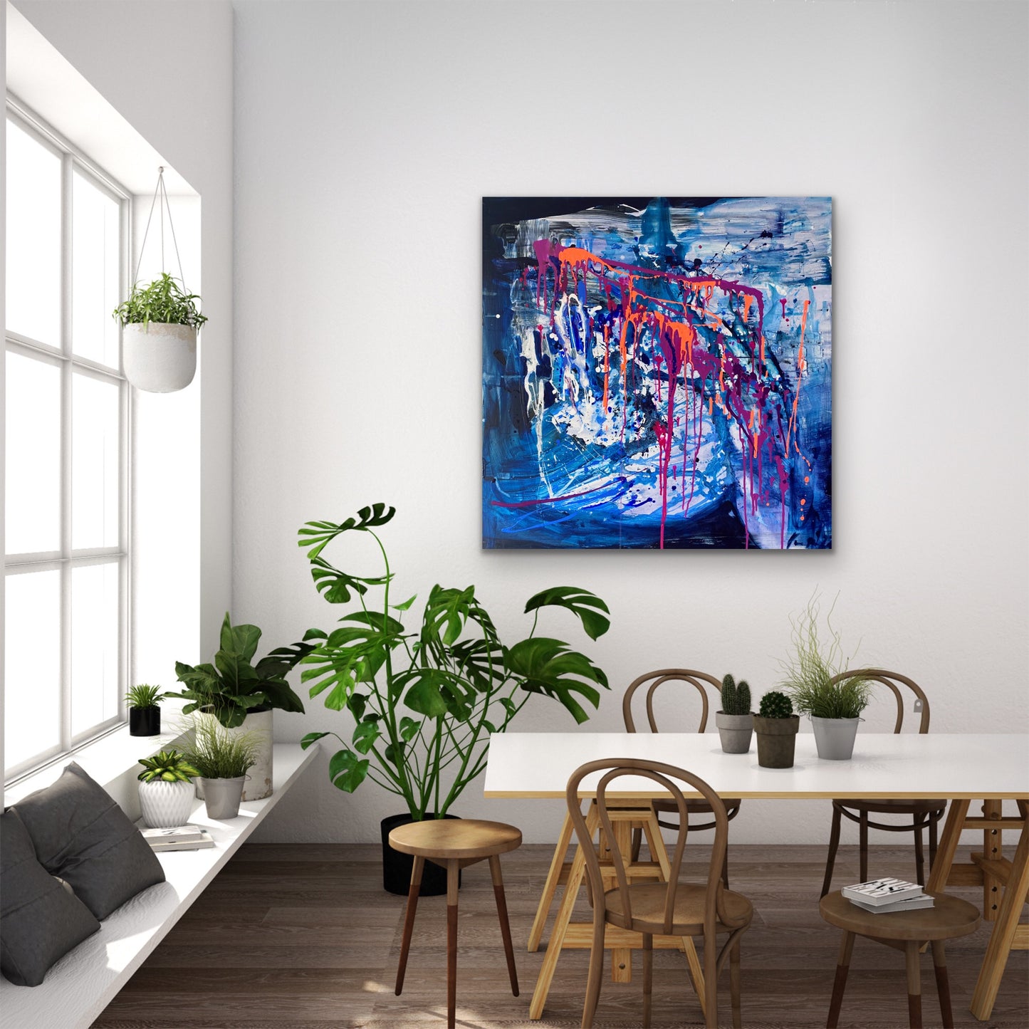 Blask, z cyklu FLOW, akryl na płótnie, 100x100cm, 2023