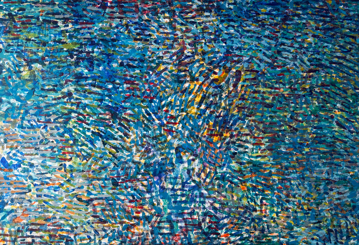Błękitny 100x150 akryl na płótnie 2018