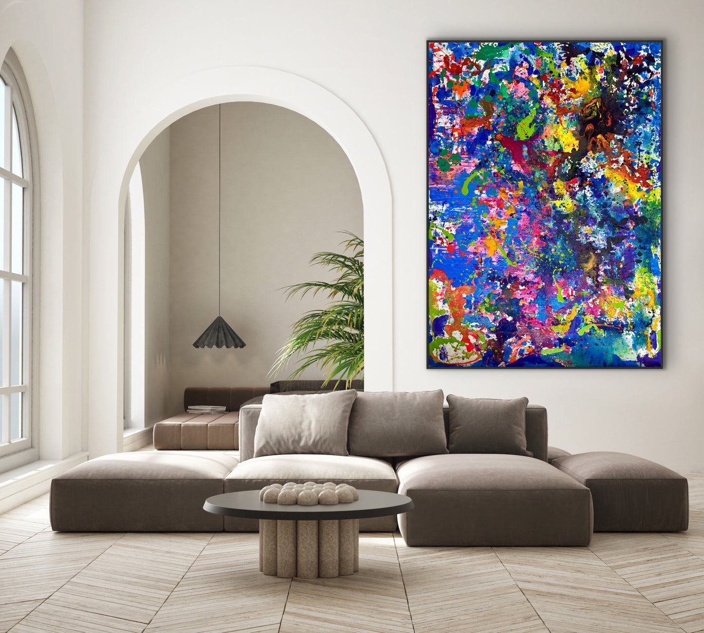 Radość, z cyklu FLOW, akryl na płótnie , 150x100cm, 2025