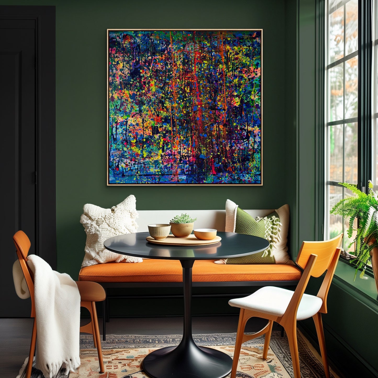 Materia czy energia,  z cyklu FLOW, akryl na płótnie , 120x110, 2024