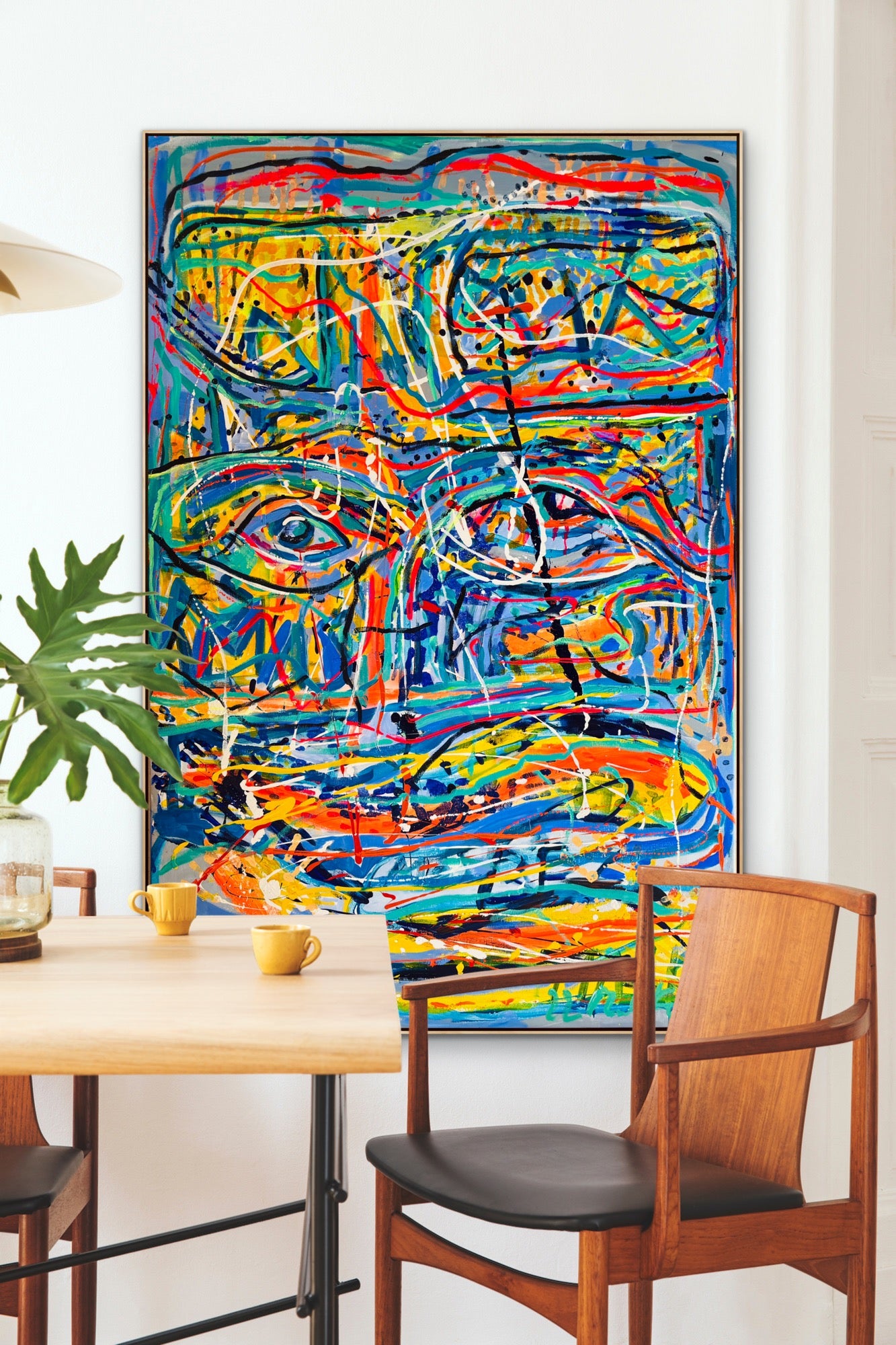 Maska, z cyklu Twarz, akryl na plotnie 160x200cm, 2021