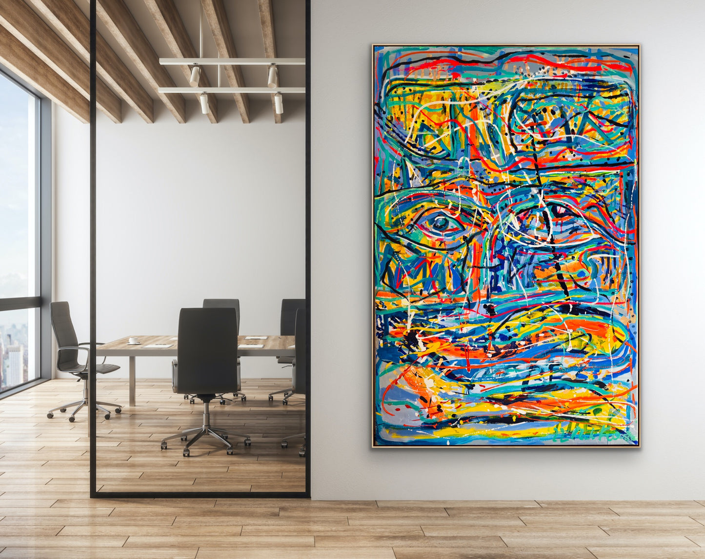 Maska, z cyklu Twarz, akryl na plotnie 160x200cm, 2021