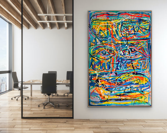 Maska, z cyklu Twarz, akryl na plotnie 160x200cm, 2021