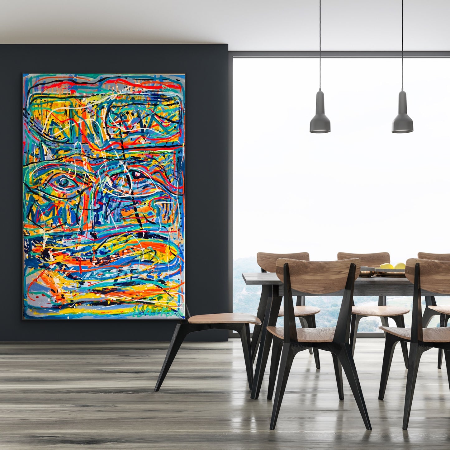 Maska, z cyklu Twarz, akryl na plotnie 160x200cm, 2021