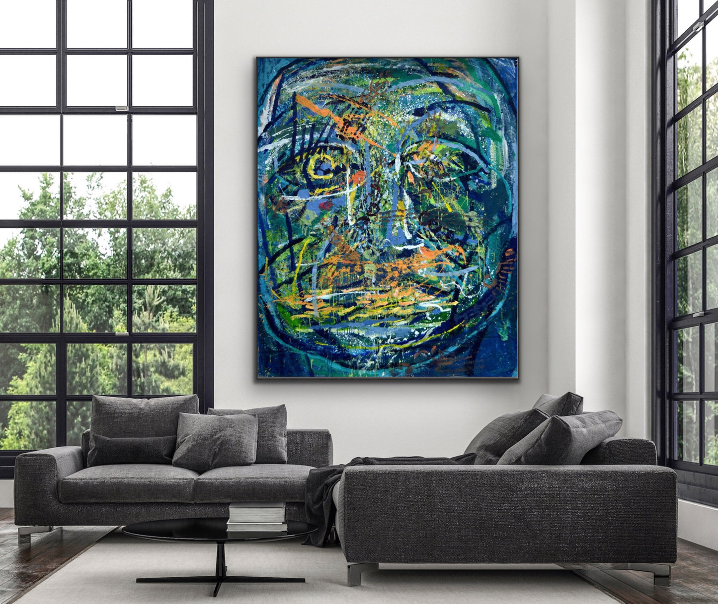 Blue, z cyklu Twarz, akryl na płótnie, 160x200cm, 2016