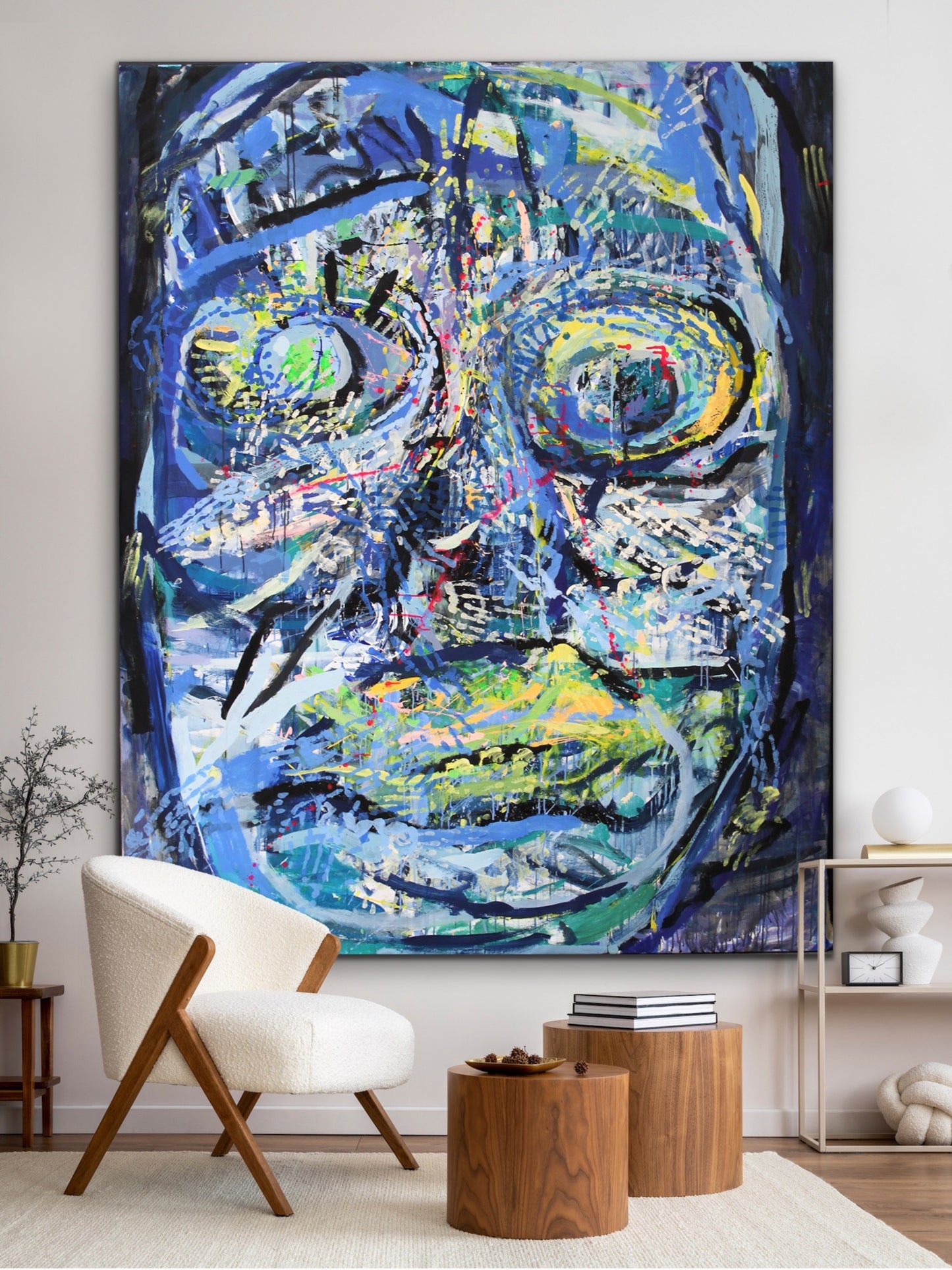 Blue II, z cyklu Twarz, akryl na plotnie 160x200cm, 2016