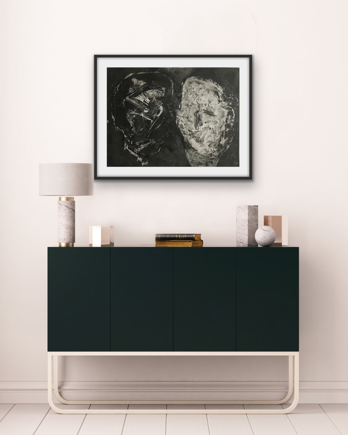 Portret podwójny,  grafika warsztatowa, intaglio