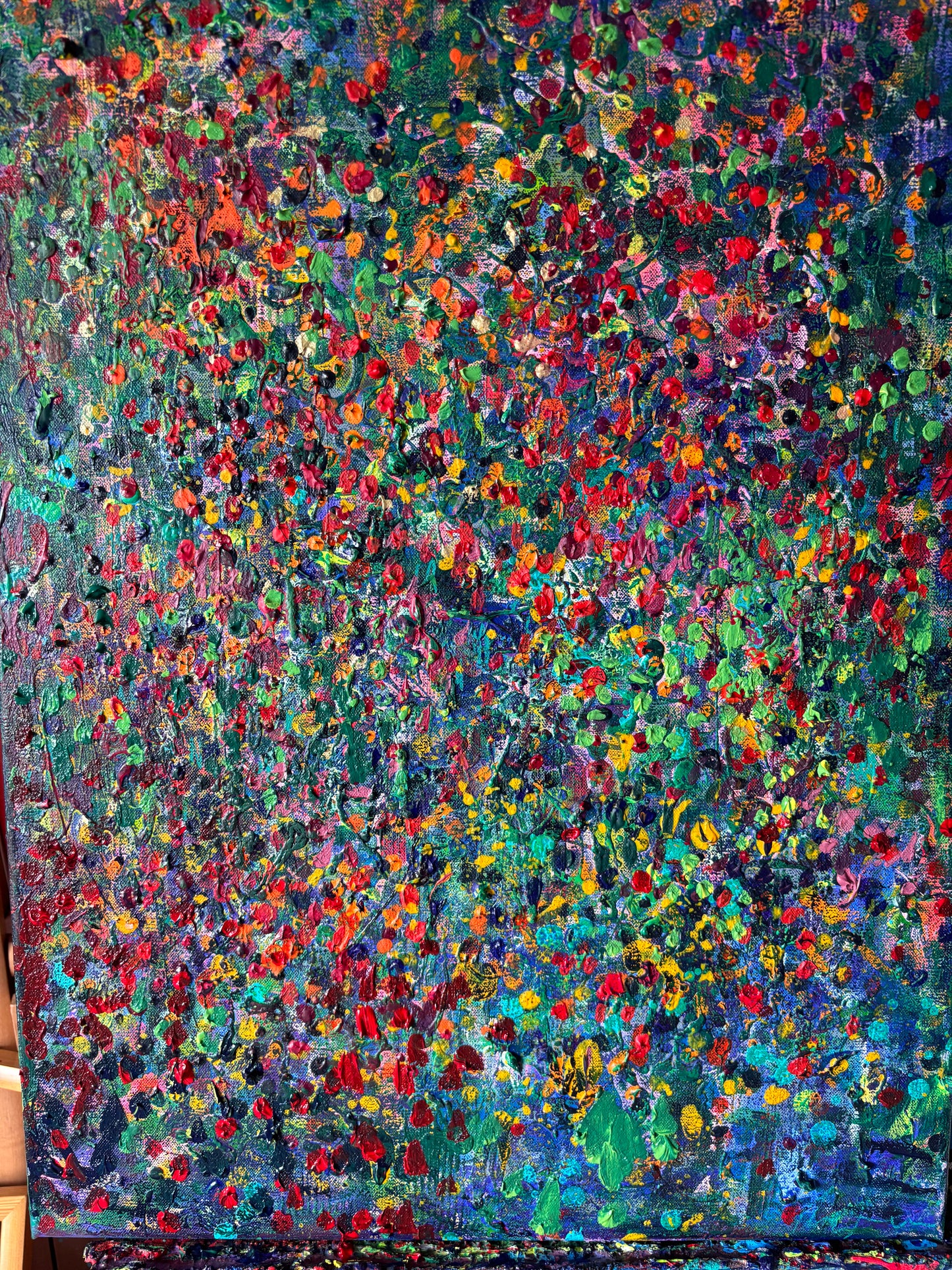 Zielony, z cyklu Rozproszenie, akryl na płótnie, 50x70cm, 2026