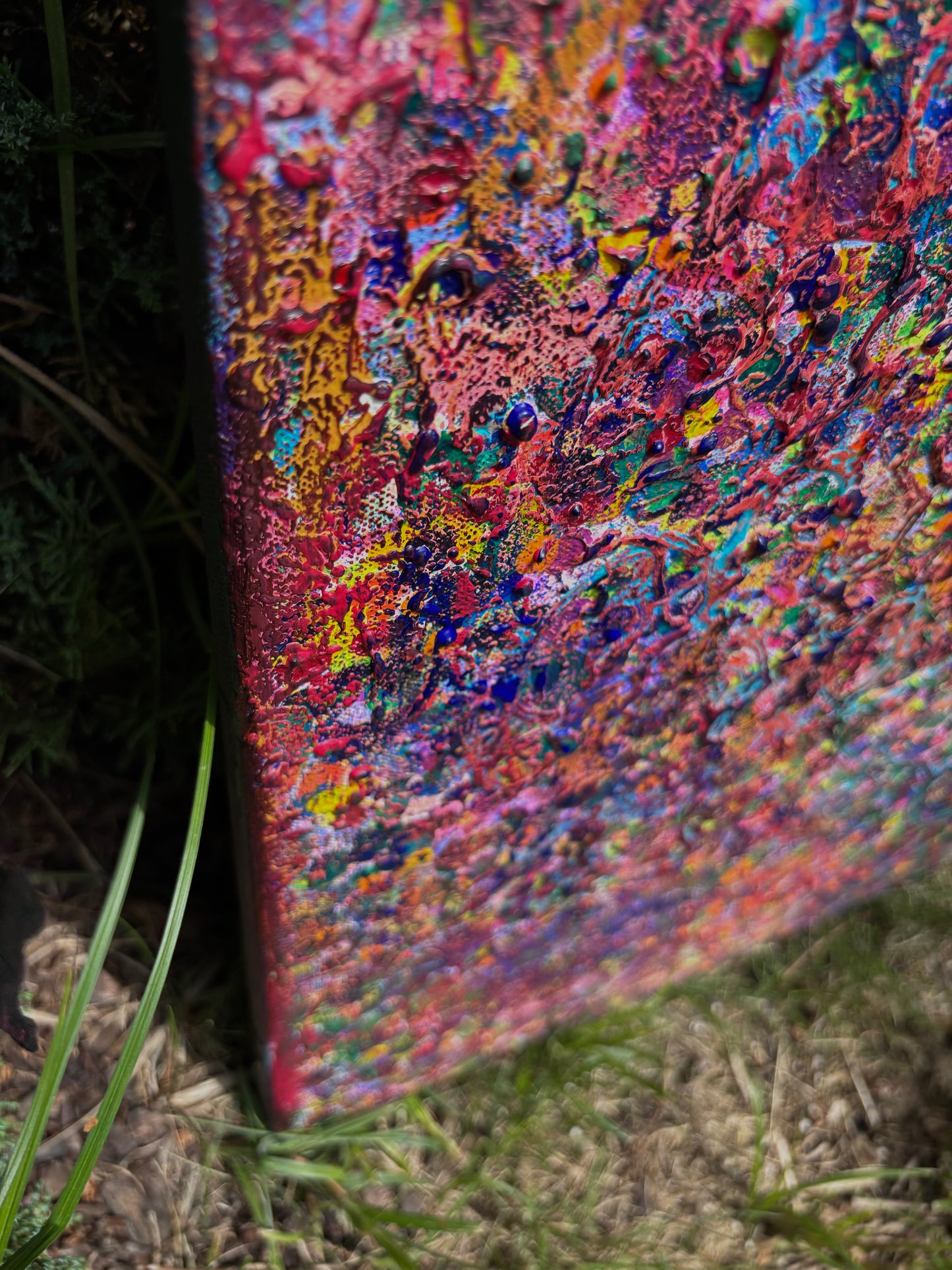 Różowy, z cyklu Rozproszenie, akryl na płótnie, 50x70cm, 2026
