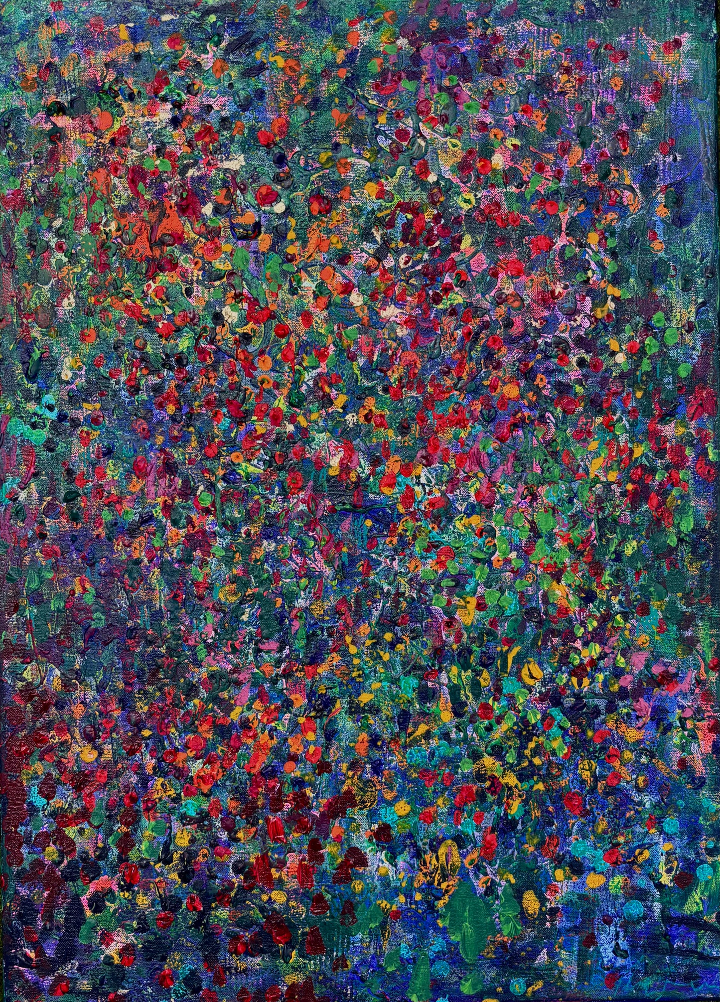 Zielony, z cyklu Rozproszenie, akryl na płótnie, 50x70cm, 2026