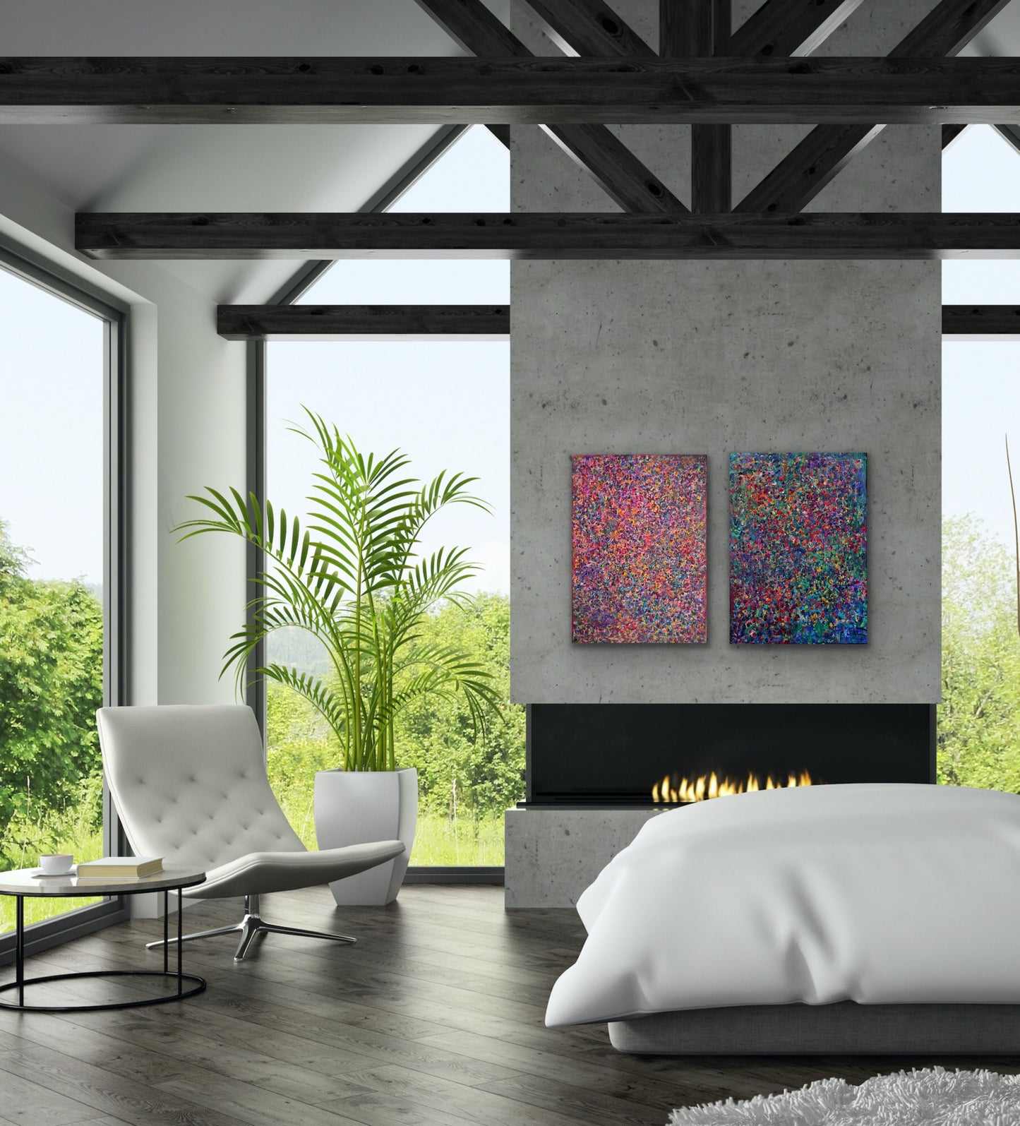 Zielony, z cyklu Rozproszenie, akryl na płótnie, 50x70cm, 2026