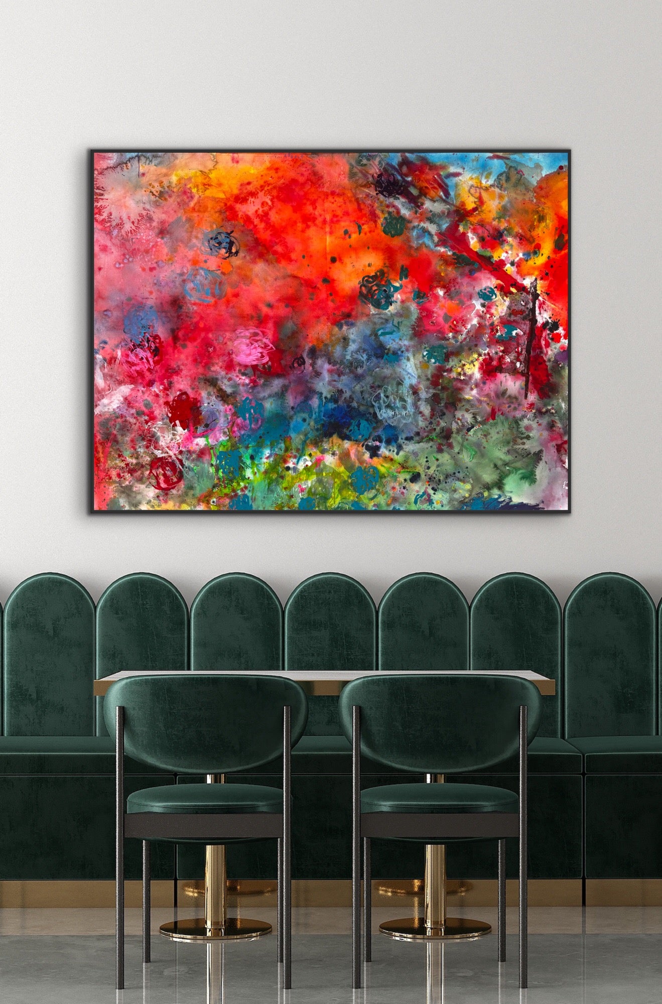 Flowers, z cyklu Flow, akryl i tusz na płótnie, 155x125cm, 2026
