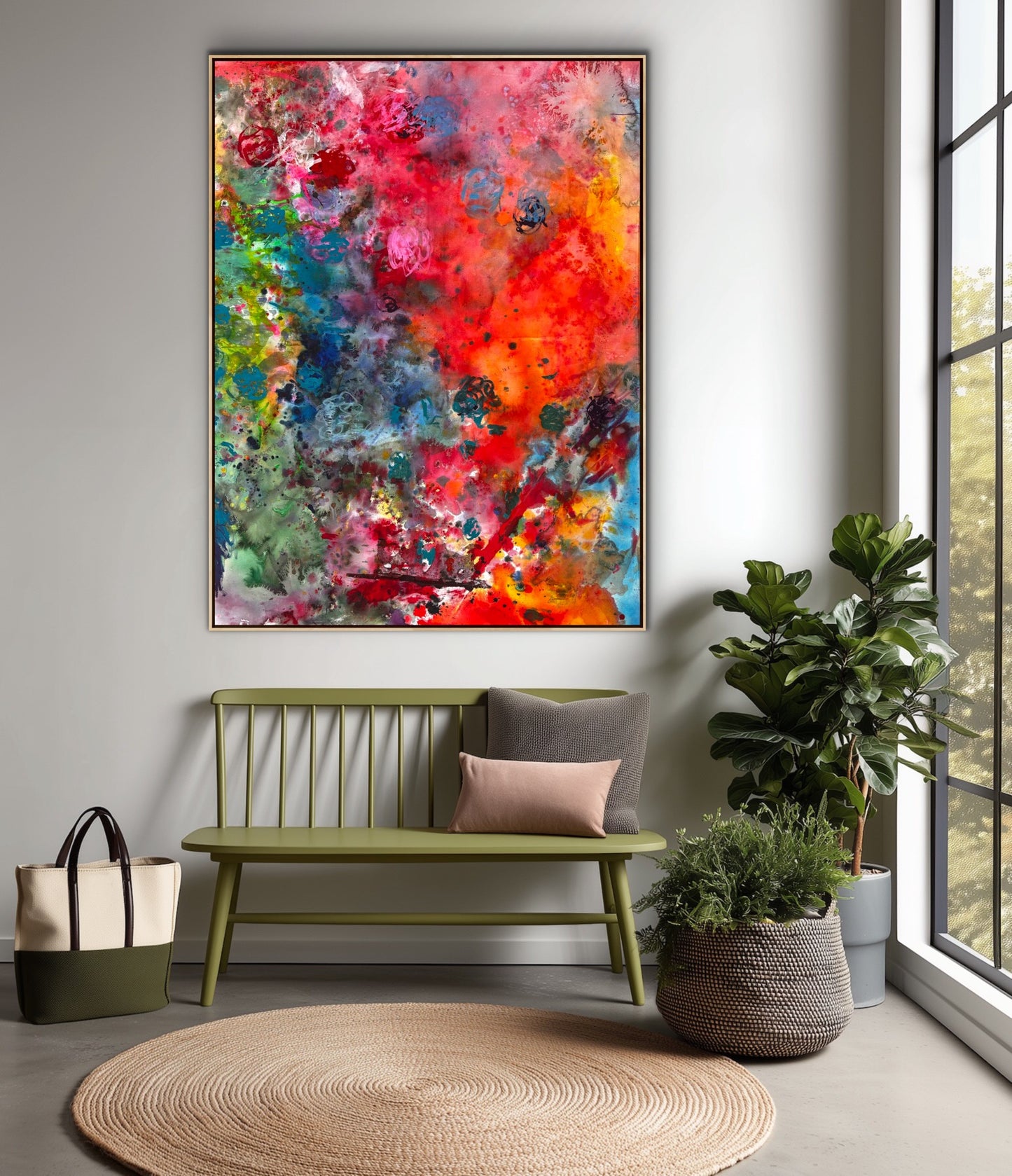 Flowers, z cyklu Flow, akryl i tusz na płótnie, 155x125cm, 2026