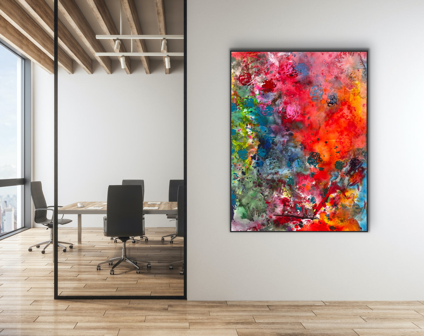 Flowers, z cyklu Flow, akryl i tusz na płótnie, 155x125cm, 2026