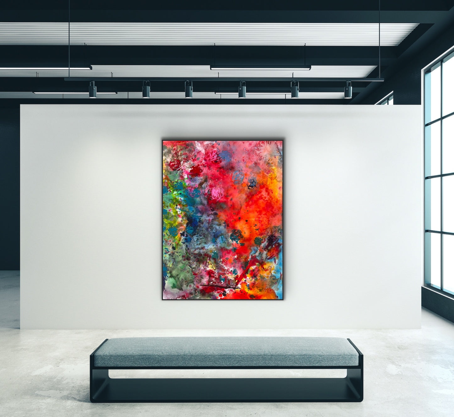 Flowers, z cyklu Flow, akryl i tusz na płótnie, 155x125cm, 2026