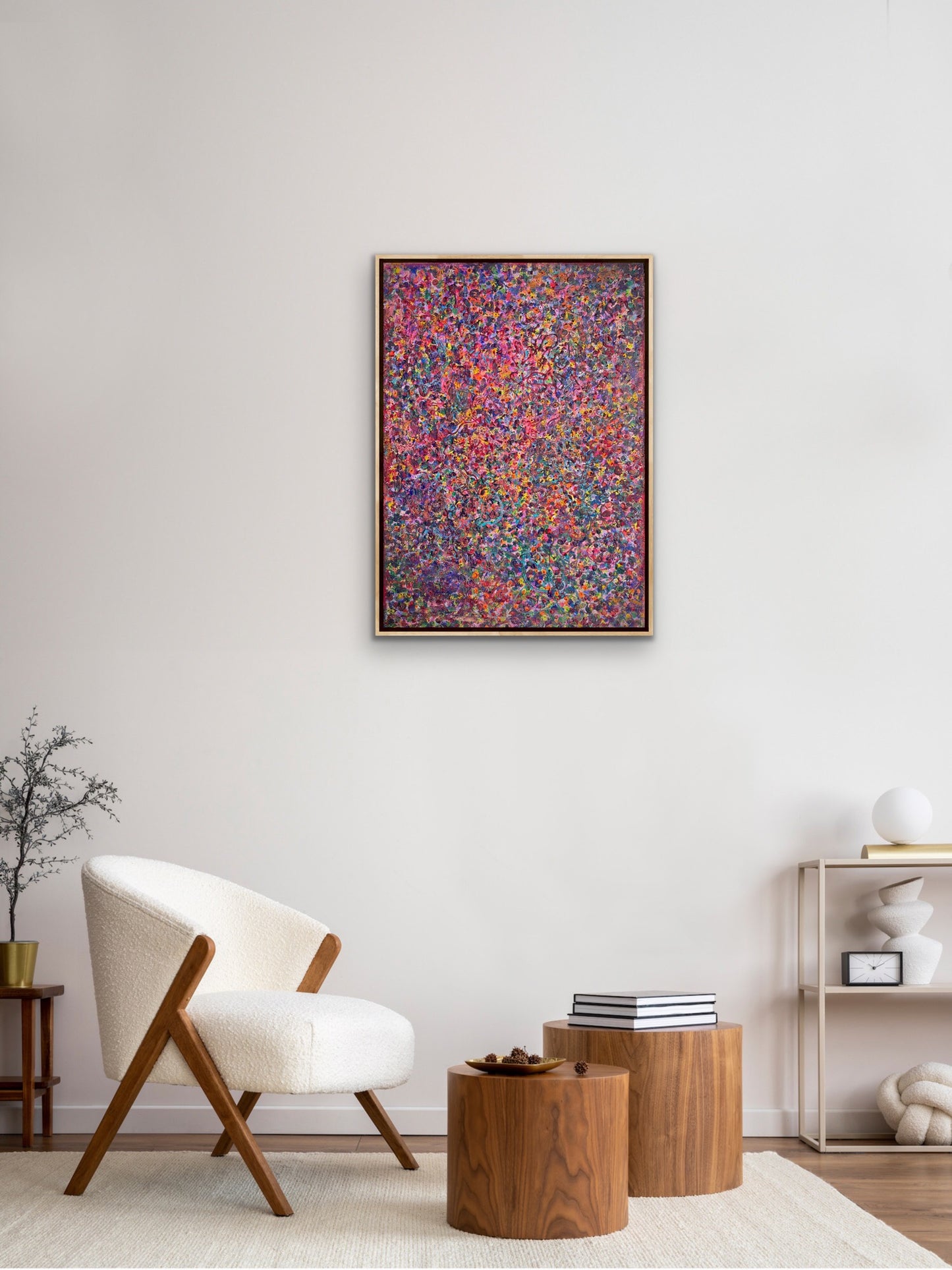 Różowy, z cyklu Rozproszenie, akryl na płótnie, 50x70cm, 2026