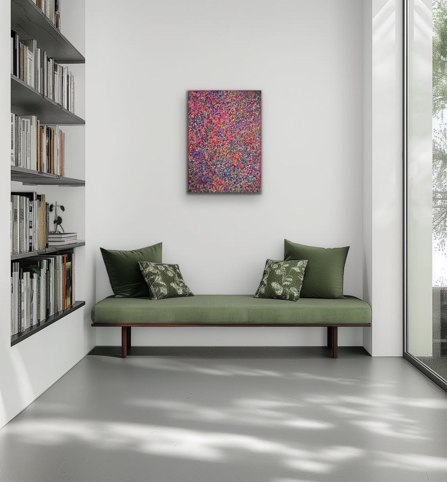 Różowy, z cyklu Rozproszenie, akryl na płótnie, 50x70cm, 2026