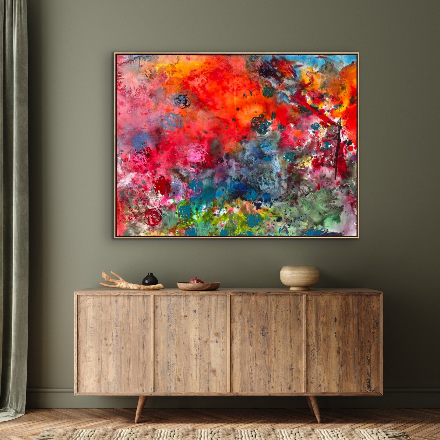 Flowers, z cyklu Flow, akryl i tusz na płótnie, 155x125cm, 2026