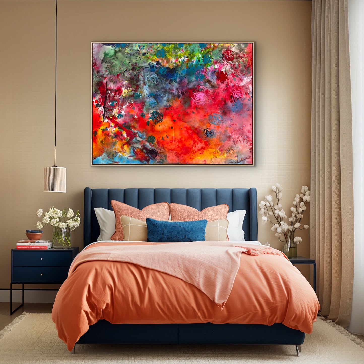 Flowers, z cyklu Flow, akryl i tusz na płótnie, 155x125cm, 2026