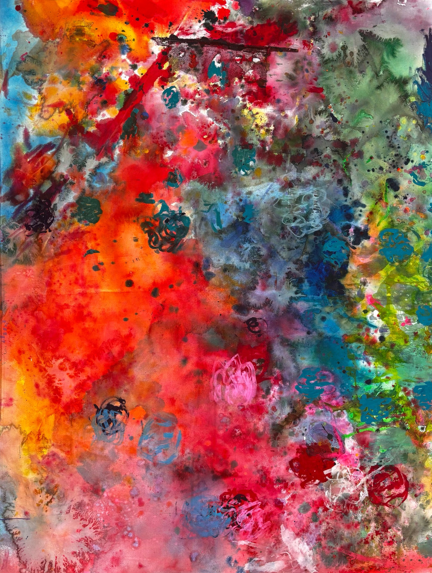Flowers, z cyklu Flow, akryl i tusz na płótnie, 155x125cm, 2026