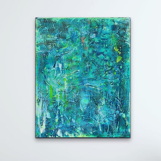 Szmaragdowy, akryl na płótnie, 20x30cm, 2021
