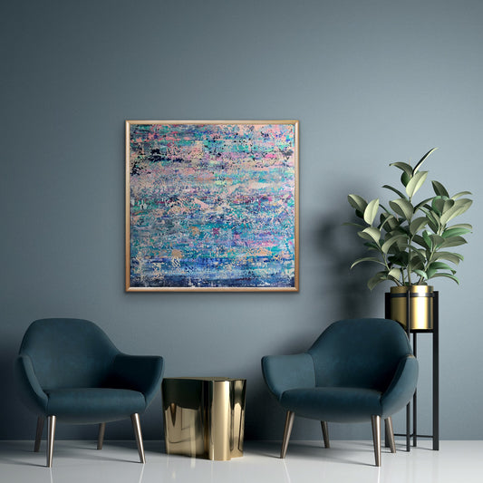 Jasne barwy, z cyklu „Struktury natury," 90 x 90 cm, 2021