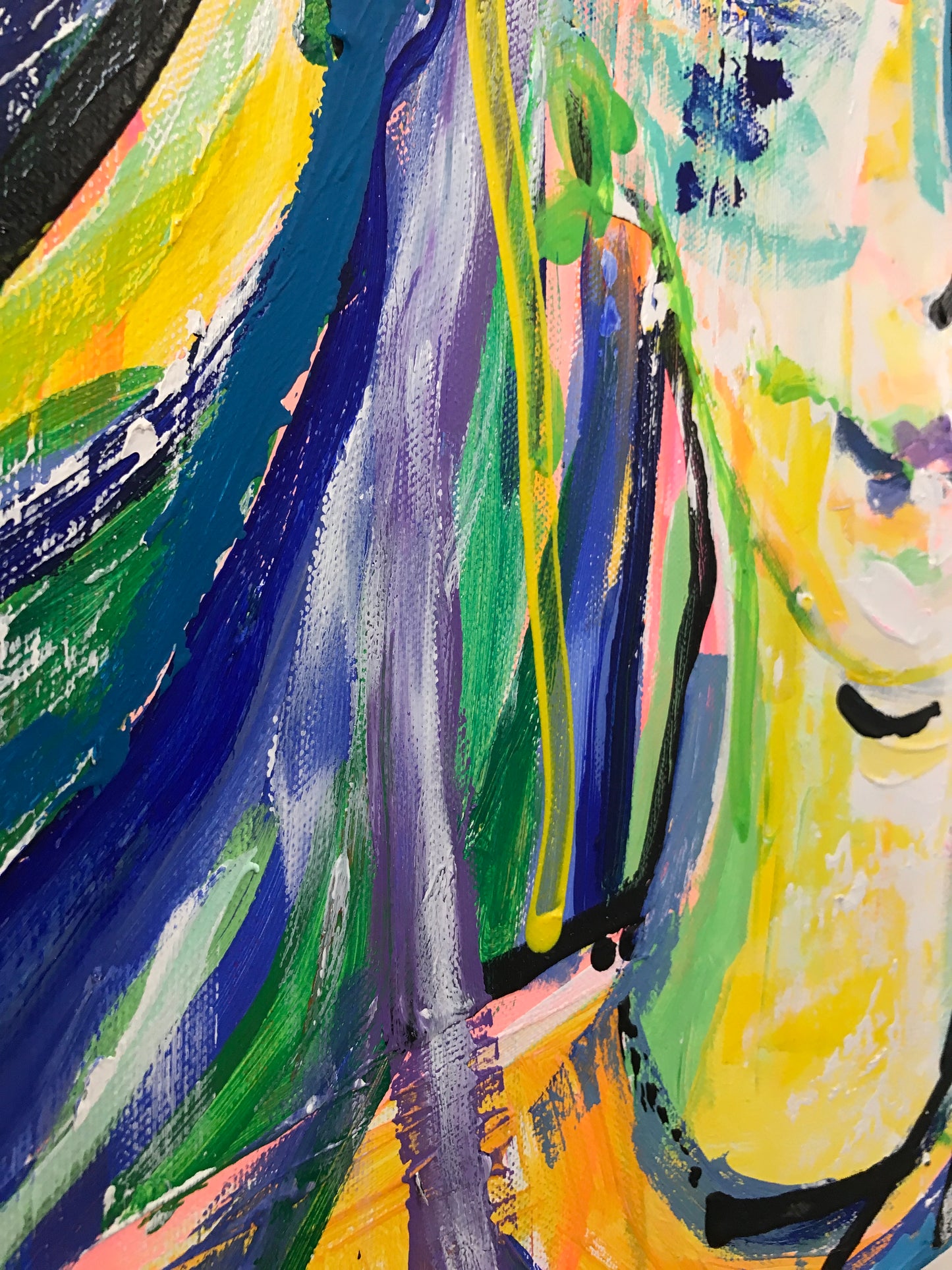 Portret, z cyklu Kolor to energia, akryl na płótnie, 50x70cm, 2020