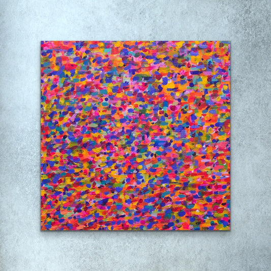 Ciepły róż, z cyklu „Kolor to energia”, akryl na płótnie, 60 x 60 cm, 2021