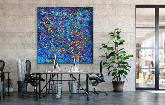 „Czas” z cyklu "Kolor to energia" 150x150cm / Acrylic painting "Colour is energy"