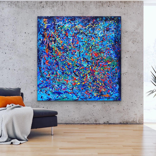 „Czas” z cyklu "Kolor to energia" 150x150cm / Acrylic painting "Colour is energy"