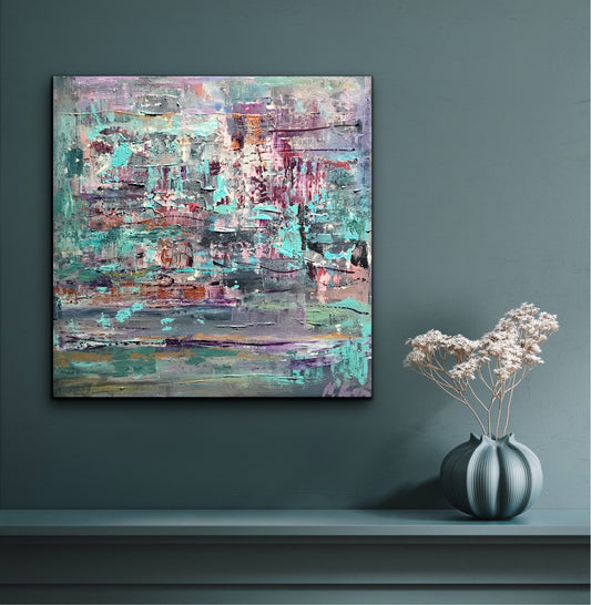 Barwne szarości, z cyklu Struktury natury, 60 x 60 cm, 2021