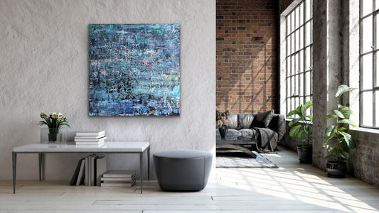 Niebieski II, z cyklu Struktury natury, 90 x 90 cm, 2021