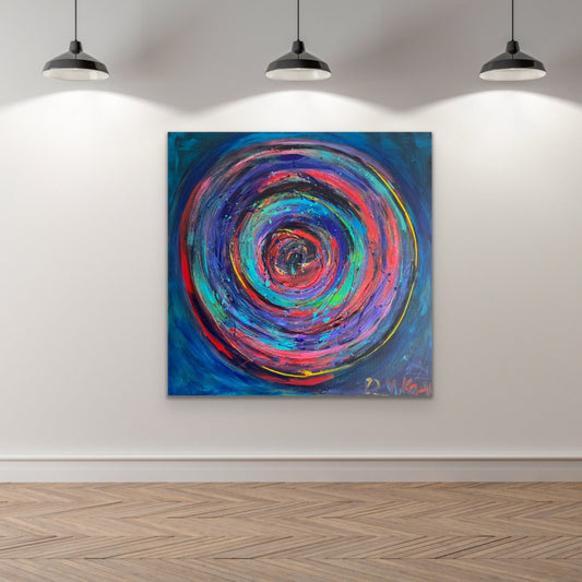 Obraz z cyklu "W ruchu" 120x120cm